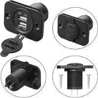 Proplus USB Doppel 2100mA 12V/24V Einbausteckdose Einbaubuchse Stecker Ladegerät LKW