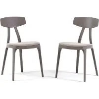 Idea New Garden Srl Set mit 2 Innenstühlen aus Harz mit gepolstertem Sitzkissen und Beinen mit rutschfesten Fußkappen – modernes, praktisches Design für Küche, Esszimmer, Bar und Restaurant – Tamara – Creme/Turteltaube