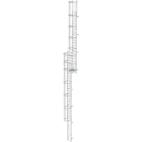 MUNK Günzburger Steigtechnik MUNK ortsfeste Steigleitern Aluminium eloxiert, 14,28m SH PG1