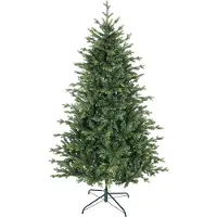 Slyrun Künstlicher Weihnachtsbaum mit realistischen Zweigen, Kunst-Tannenbaum, Metallständer, leichte Montage, Grün