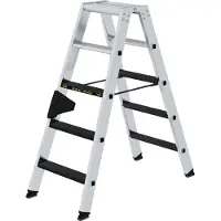 Proregal Stufen-Stehleiter 250 kg beidseitig begehbar mit clip-step R13 2x5 Stufen