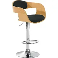 CLP Barhocker Kingston Kunstleder drehbar mit Höhenverstellung | Farbe natur/schwarz
