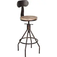 DELUKE Barhocker SALIS - Holz Bronze 41x41x96 cm | Barstuhl Mit Lehne Tresenhocker Tresenstuhl Kneipenhocker Kneipenstuhl