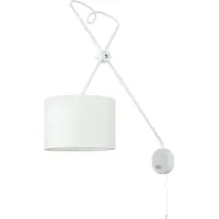 Licht-Erlebnisse Wandlampe Modern "Viper" Metall Stoff Weiß E14 Wandleuchte Wohnzimmer Schlafzimmer Flur