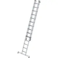 Proregal Stufen-Schiebeleiter 2-teilig mit nivello-Traverse 1x14 + 1x10 Stufen