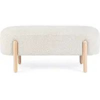 Natur24 Bank Dayla 41.5 x 48 x 108 cm MDF Sperrholz Gummibaum Polyester Braun Beige