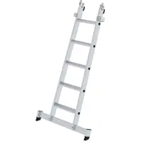 MUNK Günzburger Steigtechnik MUNK Stufen-Glasreinigerleiter mit nivello-Traverse, 5-stufiges Unterteil