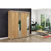 FURMEB Patryk Hojka FurMeb24 Schiebetrenschrank A4 23024562 cm â Eiche Craft Gold - mit Spiegel