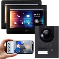 Goliath IP Video Türsprechanlage Aufputz Set für 1 Familienhaus 2x 7 Monitor 1 Familienhaus Anthrazit