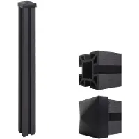 Mendler WPC-Pfosten Savoie-WPC-Zaun, Pfeiler Pfahl, Stecksystem 98cm, anthrazit