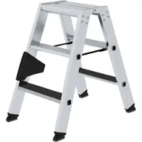 Proregal Stufen-Stehleiter beidseitig begehbar mit clip-step R13 2x3 Stufen