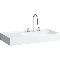 Laufen Waschtisch KARTELL 900x460mm Abl. li o ÜL 1 HL-Ausf. grau