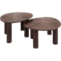 KAWOLA Couchtisch INKA Set 2-tlg. Teakholz braun dreieckig