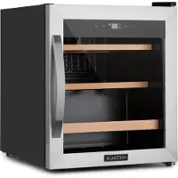Klarstein Weinkühlschrank, Getränkekühlschrank Schmal, Kühlschrank mit Glastür, Getränkekühlschränke Freistehend, Weinkühlschrank Klein, Weinkühlschränke 1 Zone, UV-Schutz, 4-18 °C, 12 Flaschen