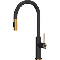 Quadron Jennifer Q Line Slim SteelQ Küchenmischer stehend schwarz mit kupferfarbenen Elementen (84818011)