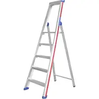 Hymer Stufenstehleiter mit Plattform, einseitig begehbar, 5 Stufen, senkr. Höhe 1,79 m, Reichhöhe 3,14 m, Gewicht 6,6 kg