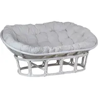 MiaMöbel Sofa Rattan 165 cm Modern 100% Baumwolle Rattan Weiß