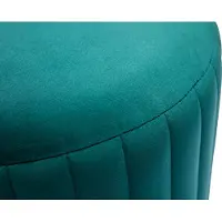 Miliboo - Runder Samt-Hocker in Petrolblau und Goldmetall D40 cm DONA