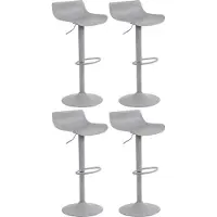 DELUKE Barhocker 4er Set höhenverstellbar Grau JUTO - Kunststoff, 68,5-94x43x44cm | Barhocker mit Lehne Tresenhocker Barstuhl Küchenhocker Thekenhocker hoher Stuhl