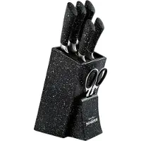 Schaefer Messerblock Messerset Marble Black (7tlg), ergonomische Softgriffe