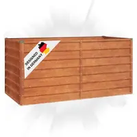 DELUKE Hochbeet aus Cortenstahl ISAK | unten offen | Pflanzenbeet Gartenbeet Metall Blumenbeet Beet hoch Frühbeet für Garten Gemüsebeet, 160x80x77cm