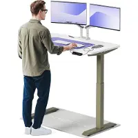 Desktronic HomeOne Elektrisch höhenverstellbarer Schreibtisch 120x60cm Grün/Weiß mit Memory-Funktion, Anti-Kollisions Technologie, USB-A und USB-C-Ladeanschlüssen