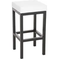DELUKE Barhocker KIEL - Weiß, Kunstleder, Stahl, 85cm Höhe | Barhocker ohne Lehne Barstuhl Tresenhocker Tresenstuhl Kneipenhocker Kneipenstuhl