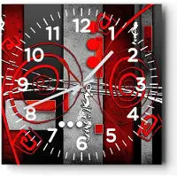 ARTTOR Wanduhr - Quadrat - Glasuhr - Grafik geometrische figuren kreis - 40x40cm - Schleichendes Uhrwerk - Lautlos - zum Aufhängen bereit - Dekoration Modern - Wanddekoration aus Glas - C4AC40x40-0599