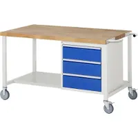 RAU Fahrbare Werkbank 8157, B1500xT900xH880mm, 3x Schublade-TA