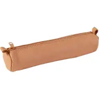 Clairefontaine 6x kleines Schlampermäppchen aus Leder Ø3 ,5x18cm Natur 8303C