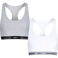Reebok Bustier "FRANKIE" 2er-Pack, breite Träger, ohne Verschluss, ohne Bügel, mit Logo, Baumwollmix