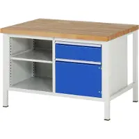 RAU Werkbank höhenverstellbar 8461A2, B1250xT900xH840-1040mm, 1x Schublade-TA, 1x Tür