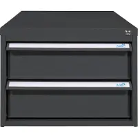 Proregal Schubladenbox mit 2 Schubladen für Werkbank Rhino| HxBxT 40x53x70cm | Traglast 60kg | Anthrazitgrau