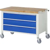 RAU Fahrbare Werkbank 8357, B1250xT700xH880mm, 3x Schublade-TA