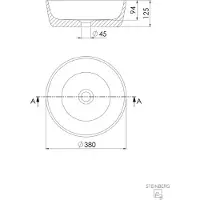 Steinberg Serie 540 Aufsatzwaschtisch, rund, 380x125mm, 540601050