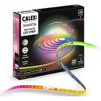 Calex Smart LED-Streifen, Länge 20 m, RGB, CCT Fernbedienung Smart, dimmbar, weiß / opal, für Wohn- / Esszimmer, Kunststoff, Modern, Smart LED Strip