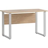 MÖBELPARTNER Schreibtisch Swan | HxBxT 74x120x65cm | Eiche/Weiß