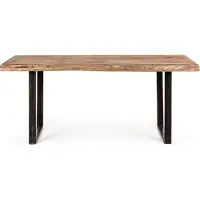Natur24 Tisch Elmer 180 x 90 x 77 cm Stahl und Akazienholz Esszimmer Esstisch Wohnzimmer
