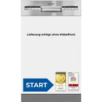 Exquisit START Einbaugeschirrspüler 45 cm, Teilintegriert, 9 Maßgedecke, 9 Liter, Startzeitvorwahl, ECO-Modus, EGSP51009-EB-030E inox