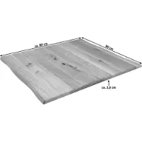 Casa Massiva Tischplatte 80x80 cm Seattle, Eichenholz massiv, stilvolle Baumkanten-Platte, Unikat aus Wildeiche