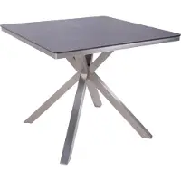 DELUKE Gartentisch ANKE - Laminat, Dunkelbraun, 90x90x75cm | Terrassentisch Wetterfest Outdoor Tisch