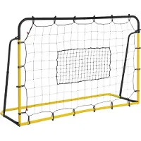Novzep Fußball Basketball Baseball Rebounder Tor Rückprallwand Netz Kickback Stahl PE Gelb Schwarz 184x63x123cm