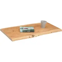 Casa Massiva Holzplatte 80x40 cm Curtis, Tischplatte aus Akazienholz massiv + eichefarben, Baumkanten-Platte für Heimwerker, geeignet für Arbeitsplatten, Tische & Fensterbretter