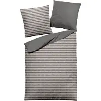 Dormisette Bettwäsche Flanell BL 135x200 cm grau Bettbezug Bettzeug