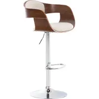 CLP Barhocker Kingston Stoff drehbar und stufenlos verstellbar | Farbe walnuss/creme