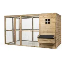 FATMOOSE Hühnerstall HappyHen House aus Holz mit Auslauf - 327x209x183 cm