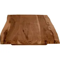 Casa Massiva Holzplatte 60x40 cm Curtis, Tischplatte aus Akazienholz massiv + nussbaumfarben, Baumkanten-Platte für Heimwerker, geeignet für Arbeitsplatten, Tische & Fensterbretter