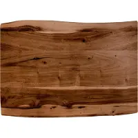 Casa Massiva Holzplatte 60x40 cm Emilio, Tischplatte aus Akazienholz massiv + nussbaumfarben, Baumkanten-Platte für Heimwerker, geeignet für Arbeitsplatten, Tische & Fensterbretter