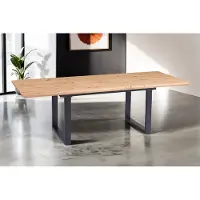 Casa Massiva Esstisch 160x90 cm Bird, MDF-Tischplatte mit Eiche-Optik, Ausziehtisch, Schweizer Kante, Tischbeine in U-Form, Schmetterlingsauszug (2X 40 cm Platten), ausziehbarer Esszimmertisch auf 240 cm