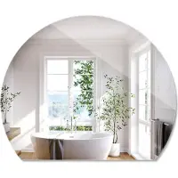 Drukarnia Piga Asymmetrisch Wandspiegel 80 x 70 cm – Moderner Badspiegel – Rahmenloser Design Spiegel für Badezimmer, Flur & Wohnzimmer